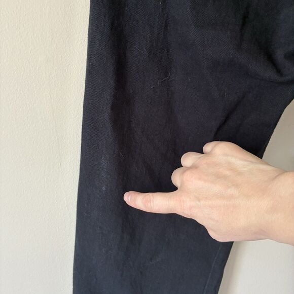 Levi’s Premium Wedgie Straight Leg Jeans Black Raw Hem Womens Size 27 Button Fly - Picture 7 of 16